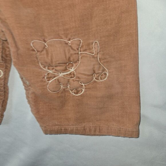 Vintage Girls 2T Jumpsuit Overalls Pink Red Brown Embroidered Cats Dogs Corduroy - Picture 13 of 16